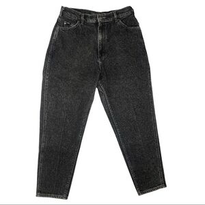 Vintage Lee Tapered High Rise Mom Jeans Black Wash Sz 12 Petite